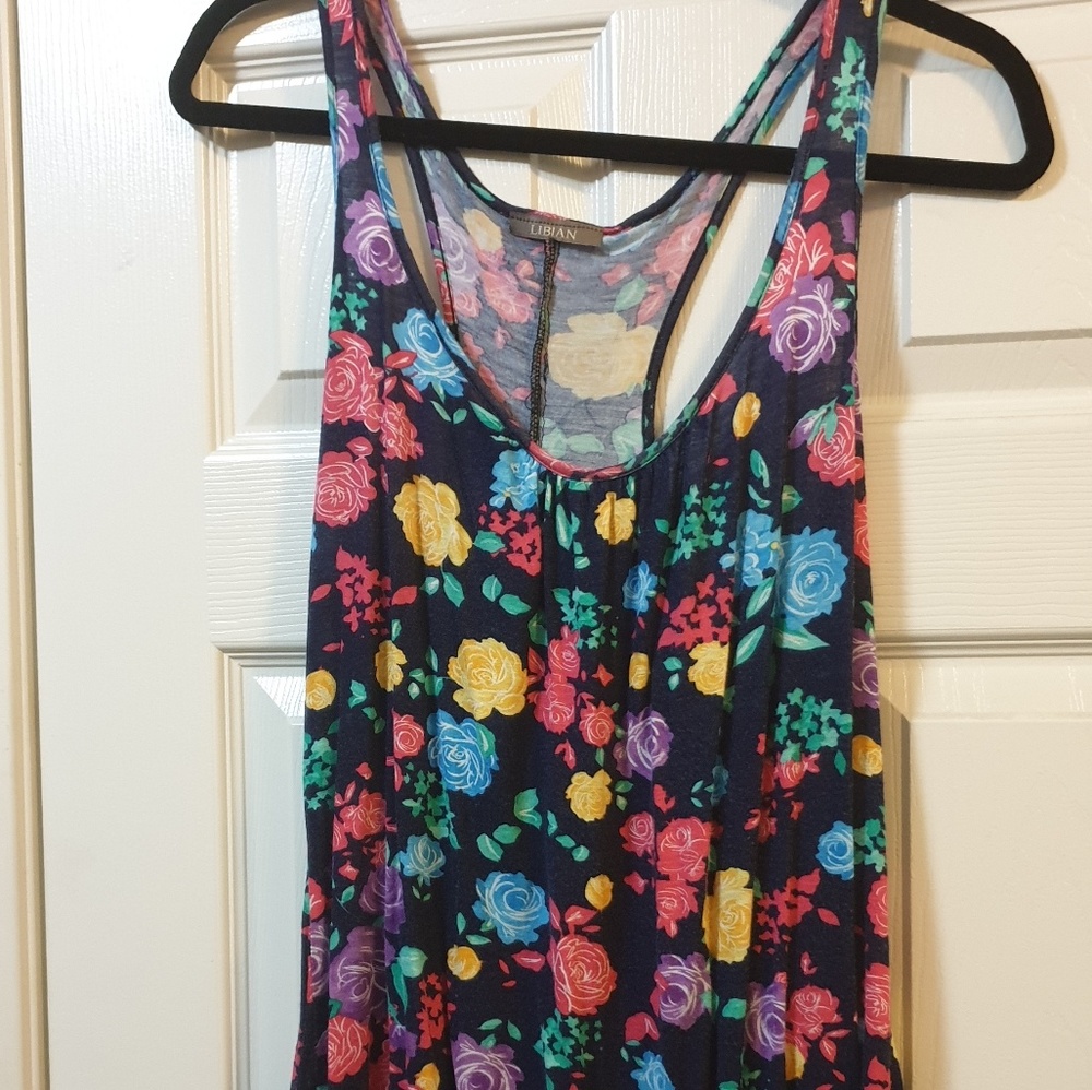 Floral racer top